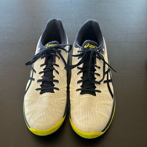 ASICS Men’s solution speed ff tennis shoes size 12 good condition white, navy